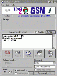 Text2GSM 3.6 screenshot. Click to enlarge!