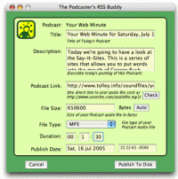 The Podcast RSS Buddy 3.2 screenshot. Click to enlarge!