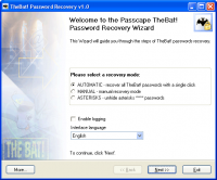 TheBat! Password Recovery 1.6.3 screenshot. Click to enlarge!