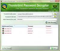 Thunderbird Password Decryptor 5.5 screenshot. Click to enlarge!