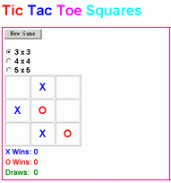 Tic Tac Toe Squares 1.0 screenshot. Click to enlarge!