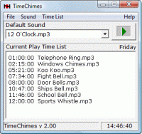 TimeChimes Automated Audio Player 2.00 screenshot. Click to enlarge!