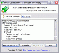 Total Commander Password Recovery 1.0.120.2006 screenshot. Click to enlarge!