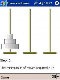 Towers of Hanoi for Pocket PC 1.0 screenshot. Click to enlarge!