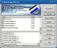 Tracks Eraser Pro 9.1005 screenshot. Click to enlarge!