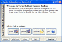 Turbo Outlook Express Backup 1.0 screenshot. Click to enlarge!