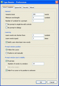 Type Booster: Autocomplete, Autoreplace 2.5.2 screenshot. Click to enlarge!