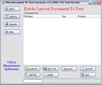 Ultra Document To Text ActiveX Component 2.0.2012.115 screenshot. Click to enlarge!