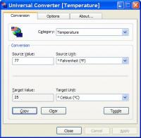 Universal Converter 1.25 screenshot. Click to enlarge!