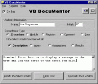 VB DocuMentor 1.4 screenshot. Click to enlarge!