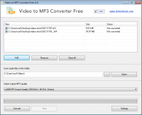 Video to MP3 Converter Free 1.1 screenshot. Click to enlarge!