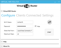 Virtual WiFi Router 3.0.1.0 screenshot. Click to enlarge!