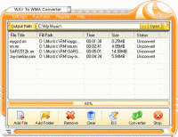WAV To WMA Converter 1.00 screenshot. Click to enlarge!