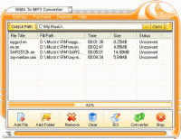WMA To MP3 Converter 1.00 screenshot. Click to enlarge!