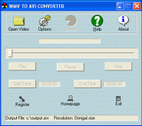 WMV to AVI Converter 3.1.5.2 screenshot. Click to enlarge!