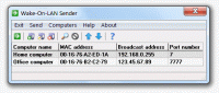 Wake-On-LAN Sender 2.0.10 screenshot. Click to enlarge!