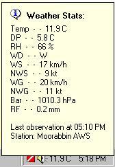 Weather Stats (Australian only) 1.4.8 screenshot. Click to enlarge!