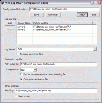 Web Log Mixer 1.3 screenshot. Click to enlarge!