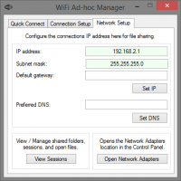 WiFi Ad-hoc Manager 1.1 screenshot. Click to enlarge!