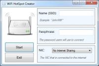 WiFi HotSpot Creator 1.2 screenshot. Click to enlarge!