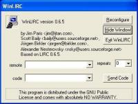 WinLIRC 0.9.0i screenshot. Click to enlarge!
