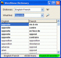 WordStone Dictionary 1.2 screenshot. Click to enlarge!
