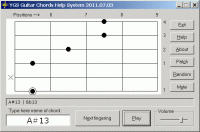 YGS Guitar Chords Help System 2011.07.03 screenshot. Click to enlarge!