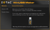 ZOTAC WinUSB Maker 1.1 screenshot. Click to enlarge!