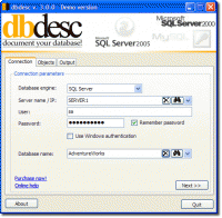 dbdesc 4.0.2 screenshot. Click to enlarge!