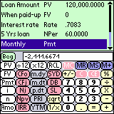 tApCalc Financial tape calculator(Palm) 1.00 screenshot. Click to enlarge!