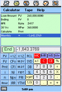 tApCalc Financial tape calculator(Sony/Ericsson P800/P900) 1.20 screenshot. Click to enlarge!