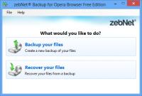 zebNet Backup for Opera Browser Free Edition 1.0.1.0 screenshot. Click to enlarge!