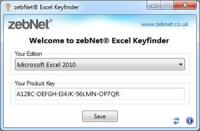 zebNet Excel Keyfinder 1.0.1.3 screenshot. Click to enlarge!