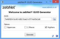 zebNet GUID Generator 1.0.0.0 screenshot. Click to enlarge!