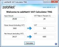 zebNet VAT Calculator TNG 6.0.0.0 screenshot. Click to enlarge!